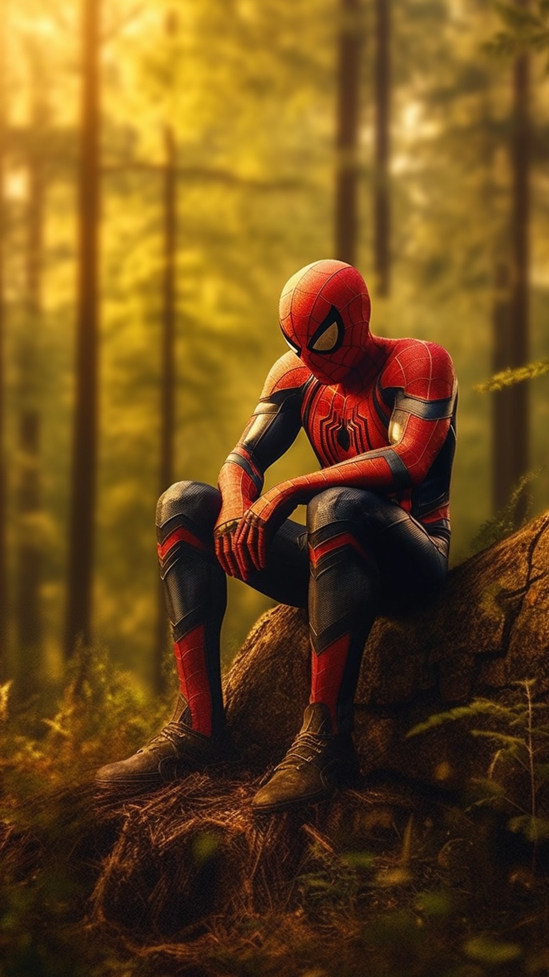 LucasFAmaral.mg_Sad_Spider-man_in_a_forest_creative_idea_8k_ult_6f880caf-8928-480c-920f-920d8d692ef0
