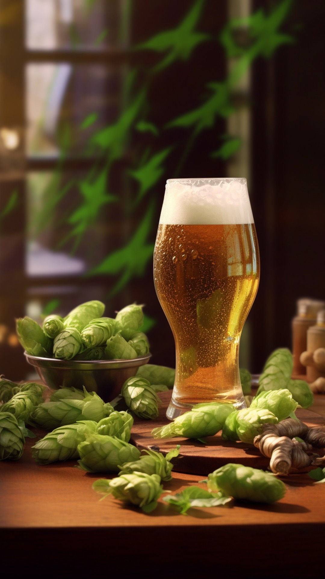 LucasFAmaral.mg_beer_glass_on_the_bars_table_surrounded_by_hops_1e9b345d-3ee3-4299-8bc5-e4fb3e4c6126